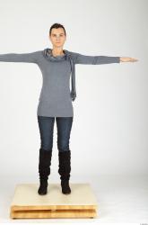 Whole Body Woman T poses Casual Slim Studio photo references